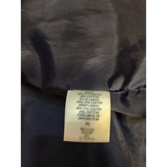 BLAIR Jacket Coat w/Hidden Hood; Blend Full Zipper; Pockets; Navy, Checks SZ XL - Picture 7 of 8